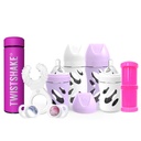 Pack of 4 Twistshake glass bottles, thermos, soothers, dispenser and teether