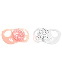 Twistshake 2x Soother Pastel Coral/Branco 6+m