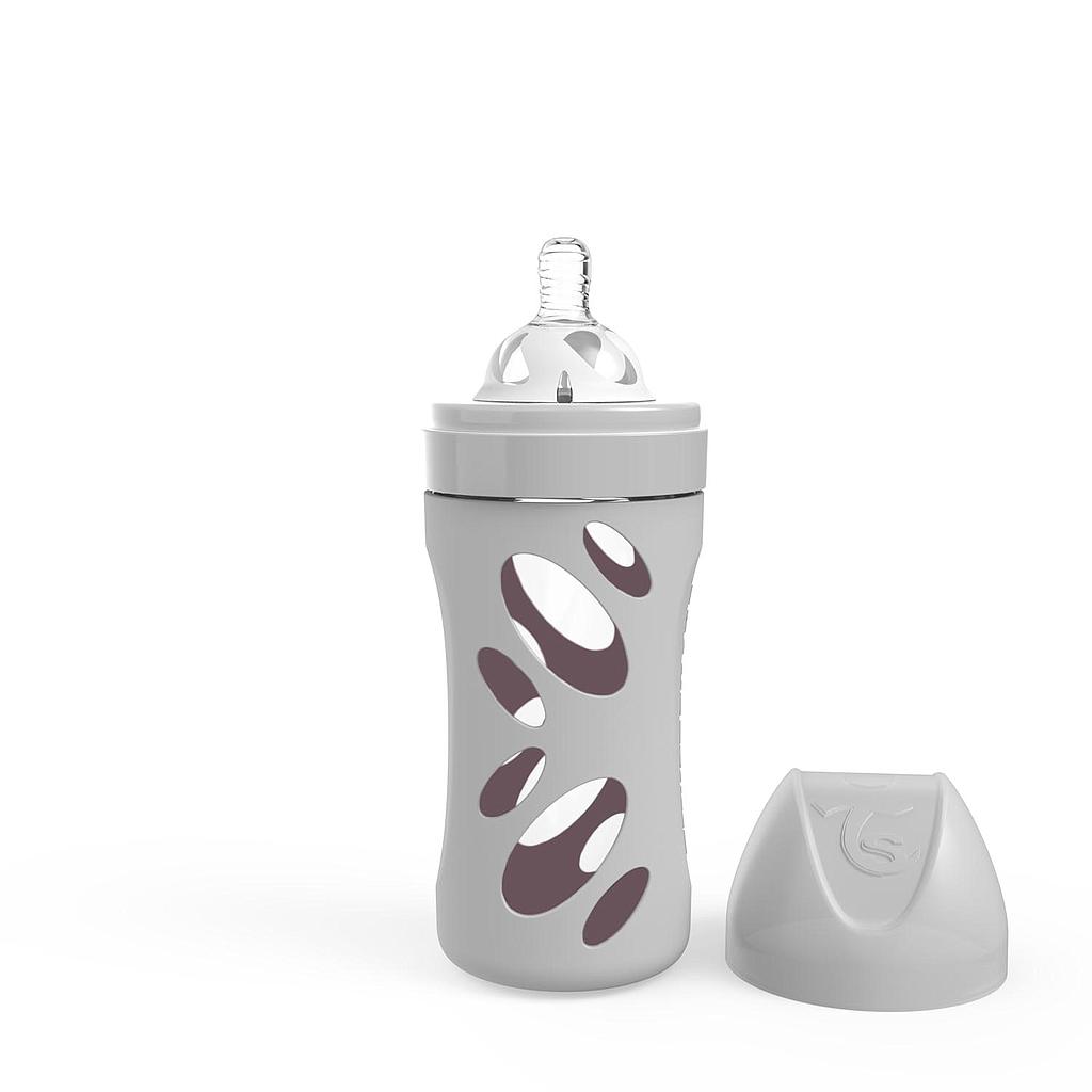 Twistshake Anti-colic Glass Bottle 260ml Pastel Grey
