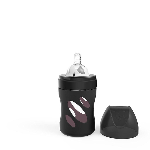 [78581] Twistshake Biberón de vidrio anticólicos 180ml Preto