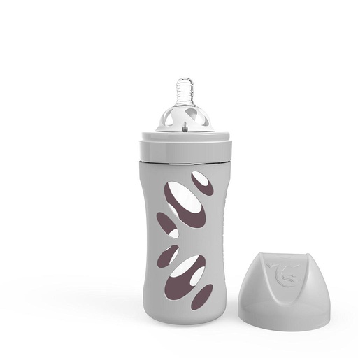 [78679] Twistshake Anti-colic Glass Bottle 260ml Pastel Grey