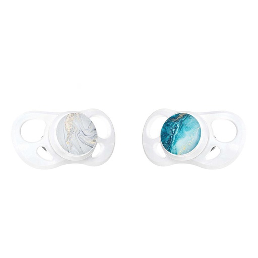 [78670] Twistshake 2x Soother 6+m Blue/Grey Marble