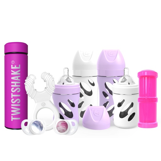 [79006] Pack of 4 Twistshake glass bottles, thermos, soothers, dispenser and teether